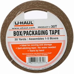 U-Haul Moving Box Paper Tape (Ideal for Moving, Packing, & Storage Boxes) - 55 Yard Roll - Easily Tears by Hand