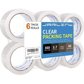 JARLINK Clear Packing Tape (18 Rolls), Heavy Duty Packaging Tape for Shipping Packaging Moving Sealing, 2.7mil Thick, 1.88 inches Wide, 60 Yards Per Roll, 1080 Total Yards