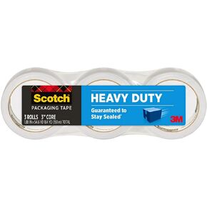Scotch Heavy Duty Packaging Tape, 1.88" x 54.6 yd, Designed for Packing, Shipping and Mailing, Strong Seal on All Box Types, 3" Core, Clear, 2 Rolls w/Dispenser (3850-2ST) in Saudi Arabia