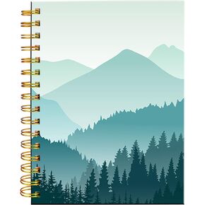 Spiral Journal Notebook,Strong Twin-Wire Binding with Premium Paper for Girl Women,60 Sheets A5 College Ruled Notebook/Journal,Perfect for School Office Home Gifts,Beautiful Green Mountain in Kuwait