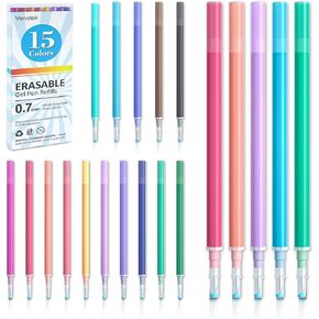 Vanstek 26 Assorted Colors Erasable Pen Refills, Gel Ink Refills Compatible with FriXion & Friction Erasable Pens, Fine Point 0.7 mm, Perfect for Writing Planner & Crossword Puzzles