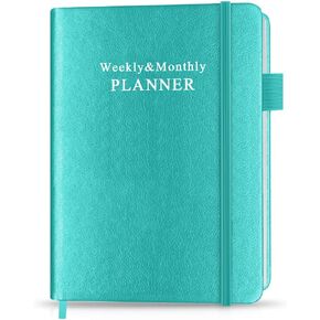 Undated Planner for Any Year - Weekly & Monthly Planner & Journal to Track Goals, Perfect to Organize Your Daily Life, 5.85" x 8.25", Blue