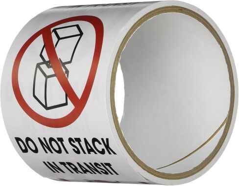 TapeCase Shipping Packing Labels"Do Not Stack", Red/White/Black - 50 per Pack (1 Pack) in Saudi Arabia