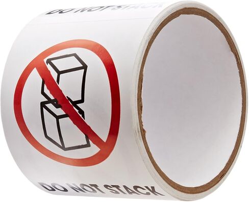 TapeCase Shipping Packing Labels"Do Not Stack", Red/White/Black - 50 per Pack (1 Pack) in Saudi Arabia