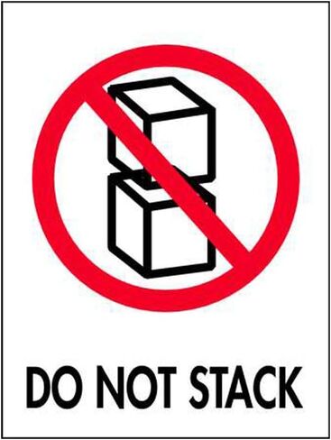 TapeCase Shipping Packing Labels"Do Not Stack", Red/White/Black - 50 per Pack (1 Pack) in Saudi Arabia