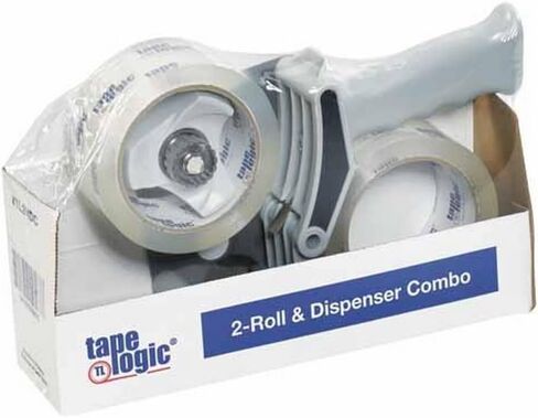 شريط تغليف عالي التحمل من تاب لوجيك، عبوتين مع موزع مسدس شريط، 2 بوصة × 55 ياردة، 2.6 مل، شريط تغليف شفاف يذوب بالحرارة للتحرك، صناديق الشحن، المنزل أو المكتب in Kuwait