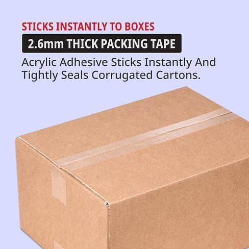 شريط تغليف عالي التحمل من تاب لوجيك، عبوتين مع موزع مسدس شريط، 2 بوصة × 55 ياردة، 2.6 مل، شريط تغليف شفاف يذوب بالحرارة للتحرك، صناديق الشحن، المنزل أو المكتب in Kuwait