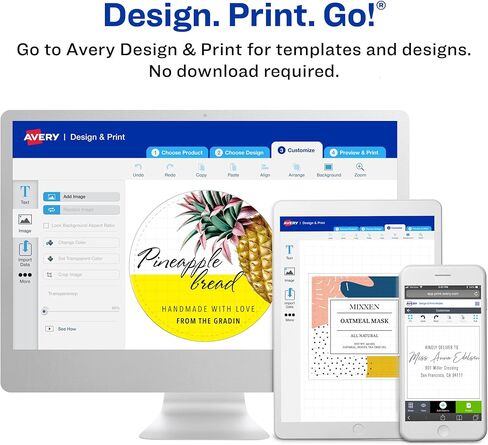 Avery Pearlized Ivory Starburst Labels with Sure Feed Technology, Print-to-The-Edge, 2.25", 1,200 Pearlized Ivory Labels, Laser/Inkjet Printable Labels in Saudi Arabia