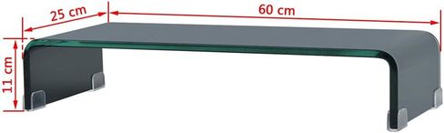 Fast delivery-Acrylic Monitor Riser for Office Home Desktop, Desktop Computer Monitor Stands for Laptop Screen TV Monitor, Keyboard Storage, Desk Riser Shelf Sturdy Glass Black 23.6"x9.8"x4.4" in Saudi Arabia