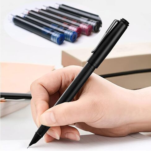 خرطوشة حبر حبر سوداء قابلة لاعادة الملء بتصميم رترو للاعمال والكتابة للاستعمال مرة واحدة، عبوة من 20 قطعة بقطر 3.4 ملم in Saudi Arabia