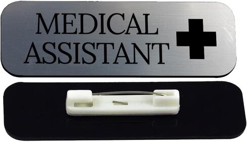 Signs ByLITA Medical Assistant 1 x 3" Medical Office Name Tag/Badge, Black in Kuwait