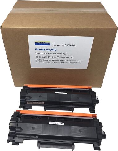2 خرطوشة حبر سوداء متوافقة مع HL-L2350DW TN-760/730 بديلة لطابعة Brother TN760/TN730 عالية الإنتاجية متوافقة مع HL-12350DW الكل في واحد طابعة ليزر/ناسخة متعددة الوظائف in Kuwait