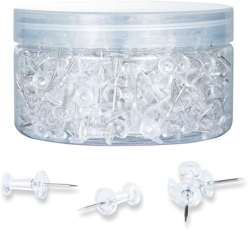LAGEBONA Push Pins,300 Count Clear Push Pins,Suitable for Cork Board，Wall，Office，School ，BulletinBoard ，Poster，Stick Pins in Kuwait