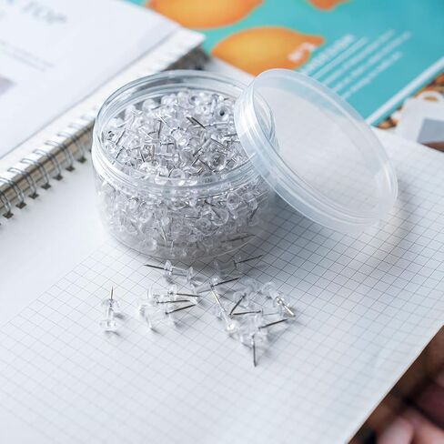 LAGEBONA Push Pins,300 Count Clear Push Pins,Suitable for Cork Board，Wall，Office，School ，BulletinBoard ，Poster，Stick Pins in Kuwait
