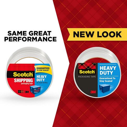 Scotch Heavy Duty Packaging Tape, 1.88" x 54.6 yd, Designed for Packing, Shipping and Mailing, Strong Seal on All Box Types, 3" Core, Clear, 2 Rolls w/Dispenser (3850-2ST) in Saudi Arabia