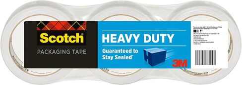 Scotch Heavy Duty Packaging Tape, 1.88" x 54.6 yd, Designed for Packing, Shipping and Mailing, Strong Seal on All Box Types, 3" Core, Clear, 2 Rolls w/Dispenser (3850-2ST) in Saudi Arabia