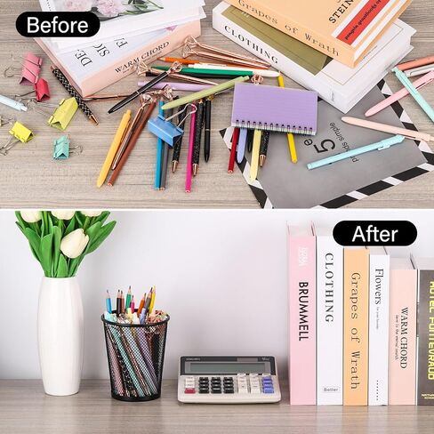 Tecbeauty 12Pcs Pen Holder Mesh Pencil Holder Metal Pen Cup Organizer for Desk Office Black(5.3X4.3X3.2 inches) in Kuwait