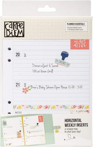 Carpe Diem Planner Essential Horizontal Format Weekly Inserts, 1 Count (Pack of 1) in Saudi Arabia