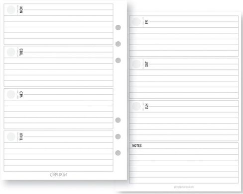 Carpe Diem Planner Essential Horizontal Format Weekly Inserts, 1 Count (Pack of 1) in Saudi Arabia