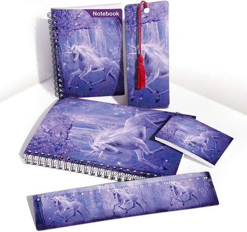 3D Kids Unicorn Spiral Notebooks,Back to School Supplies,Hard Cover Spiral Note Pad (Notebook Ruler Bookmark Set in Saudi Arabia