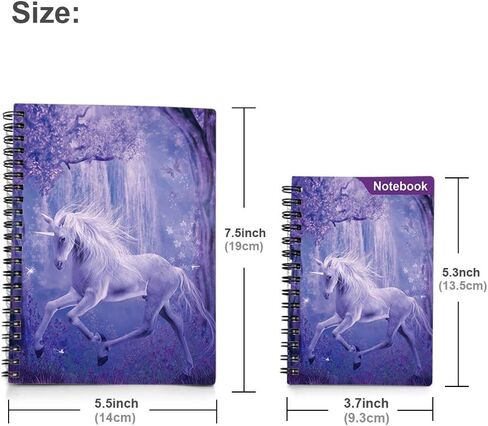 3D Kids Unicorn Spiral Notebooks,Back to School Supplies,Hard Cover Spiral Note Pad (Notebook Ruler Bookmark Set in Saudi Arabia
