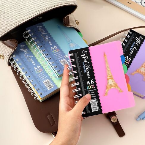 Yoment 5 Subject Notebook with Dividers 4 Pack 420 Sheets/840 Pages Small Spiral Notebook 4 x 6 Thick Notebook with Tabs A6 Small Notebooks for Work School Office in Saudi Arabia
