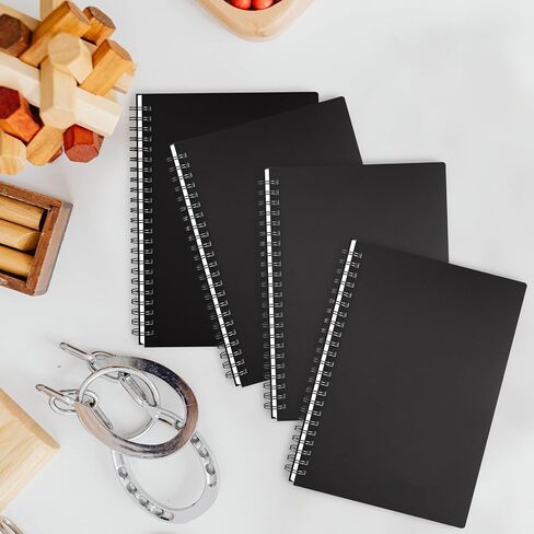 A5 Small Spiral Notebook, 1 Set Black Spiral Notebook Ruled Plastic Cover with 80GSM Thick Paper, Lined Notebook Journal for Business, Schools, Offices, Students Writing (5.6"x8.3") in Kuwait
