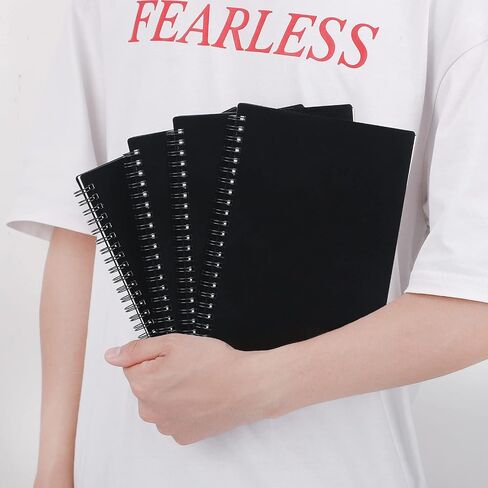 A5 Small Spiral Notebook, 1 Set Black Spiral Notebook Ruled Plastic Cover with 80GSM Thick Paper, Lined Notebook Journal for Business, Schools, Offices, Students Writing (5.6"x8.3") in Kuwait