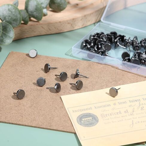 60 Pcs Metal Push Pins Thumb Tacks for Wall Black Wall Tacks Metal Round Head Big Head Push Pins Map Tacks Thumb for Photos Hanging, Cork Boards, Crafts, Posters and Office Organization in Saudi Arabia