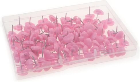 E-outstanding 100Pcs Heart Shape Cork Board Push Pins Thumb Tack School Office Supplies Accessories 10x12mm, Pink in Saudi Arabia