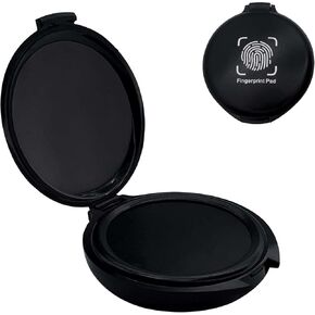 Fingerprint Ink Pad,Black Thumbprint Ink Pad for Notary Supplies Portable Fingerprint Kit for Identification Security ID Fingerprint Cards Law Enforcement Fingerprint Stamp Ink Pad