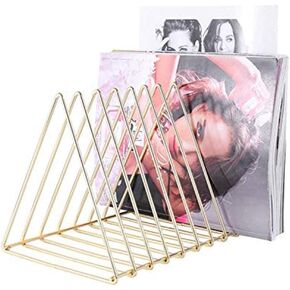 Urban Deco Triangle Desk Organizers Metal Wire Magazine Holder 10 Sections Decorative File Folder Organizer Vinyl Record Storage Office File Organizer For Desk - Black Magazine File Holder in Saudi Arabia