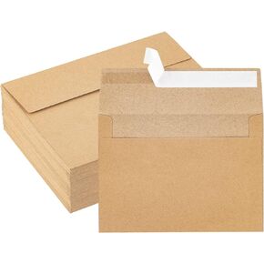 Kraft Envelopes, 50 Pack, 5 x 7 Inch, Brown Envelopes,A7 Envelopes, Card Envelopes, Kraft Paper Envelopes, Invitation Envelopes, Postcard Envelopes