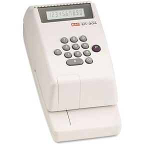 Max USA Electronic Check Writer-Electronic Check Writer, 10-Digit, Platinum/Gray in Saudi Arabia