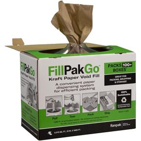 Ranpak FillPak Go - 1660 × 15 بوصة من 30 ورقة ملء مفرغة في علبة موزع. صغير لسهولة التخزين، مثقوب كل 9 بوصة لسهولة الاستخدام. يملأ أكثر من 100 علبة مع .5 كيلو من مواد التعبئة ، PPK301500 in Kuwait