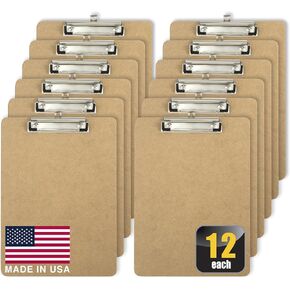 Officemate Recycled Wood Clipboards, Low Profile Clip, 6 Pack Clipboards, Letter Size (9 x 12.5 Inches), Brown (83806) in Saudi Arabia