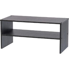 IRIS USA 2-Tier Multi-Purpose PC Monitor Organizer Stand, Stackable Ergonomic Desktop and Countertop Riser for Computer Laptop TV Shoes Kitchen Pantry and Closet Organization, Black