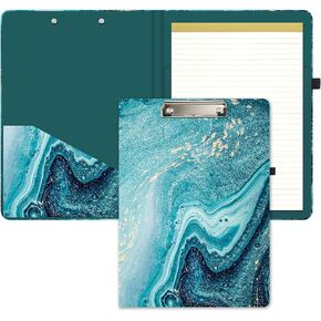 Hongri Clipboard Folio with Refillable Lined Notepad and Interior Storage Pocket for Students, Classroom, Office, Women, Man, Cute Custom Pattern, Size 12.8 x 9.2 in, Evergreen in Kuwait