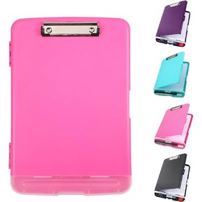 Clipboard with Storage, Large Capacity Nursing Clipboards with Low Profile Clip, Heavy Duty Plastic Storage Clipboard with Pen Holder, Side-Opening, Multifunctional Clipboard Case for Writing