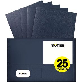 مجلدات SUNEE مع جيوب (25 حزمة، ألوان متنوعة)، مجلدين جيب يناسبان ورق بحجم الحروف، مجلد ملفات ورقية للمدرسة والمكتب المنزلي والأعمال التجارية