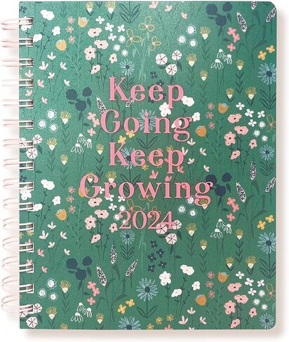 Graphique 2024 مخطط غطاء حلزوني متجمد، منظم لمدة 18 شهرًا يوليو 2023 - ديسمبر 2024، فروق أسبوعية وشهرية، قائمة المهام والملاحظات، علامات تبويب مرجعية، ملصقات تذكير، زهور رائعة، 6 بوصة × 8 بوصة in Saudi Arabia