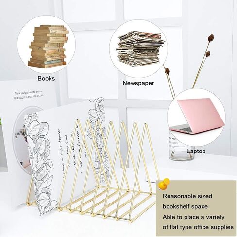 Urban Deco Triangle Desk Organizers Metal Wire Magazine Holder 10 Sections Decorative File Folder Organizer Vinyl Record Storage Office File Organizer For Desk - Black Magazine File Holder in Kuwait