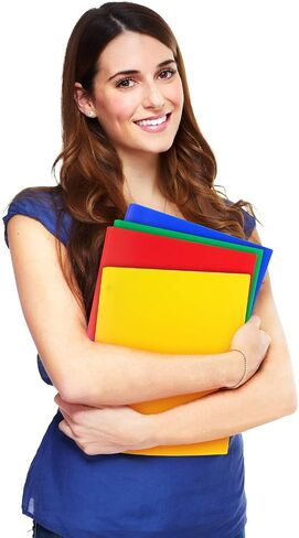 مجلدات جيب بلاستيكية مع شوكات من Dunwell - (6 عبوات، ألوان متنوعة)، 2 جيب 3 مجلدات شوكية، مجلدات بلاستيكية متينة مع جيوب ومشابك، مجلد جيب كبير من البوليستر مع مشبك، تتضمن الملصقات in Kuwait