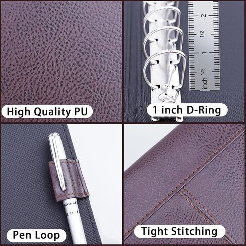 Antner 7 Ring Business Checkbook Binder لشيكات الأعمال، سعة 600 شيك، مجلد فحص من جلد البولي يوريثان مع حقيبة بسحاب، محفظة حامل دفتر شيكات تنفيذية لأوراق مقاس 9 × 13 بوصة، أسود in Kuwait