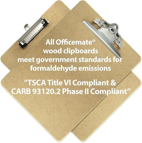 Officemate Recycled Wood Clipboards, Low Profile Clip, 6 Pack Clipboards, Letter Size (9 x 12.5 Inches), Brown (83806) in Kuwait
