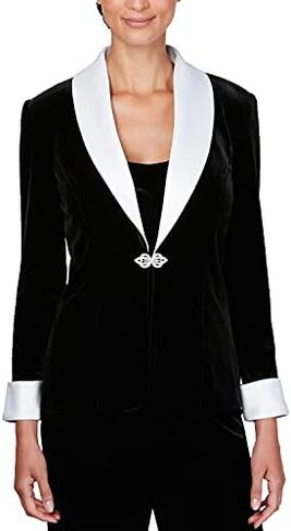Alex Evenings Women's Jacket and Scoop Tank Top Velvet Twinset Petite Regular in Kuwait