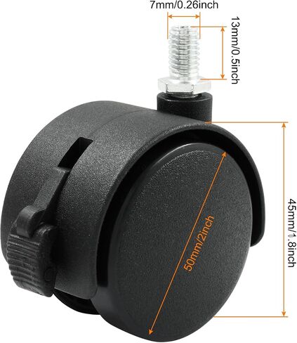 Moicstiy 4 Pack 2 Inch Caster Wheel Replacement Office Chair Caster Wheel Universal Standard Size Furniture Wheel Without Locking Braking Threaded Screw for Computer Gaming Chair Sofa in Kuwait