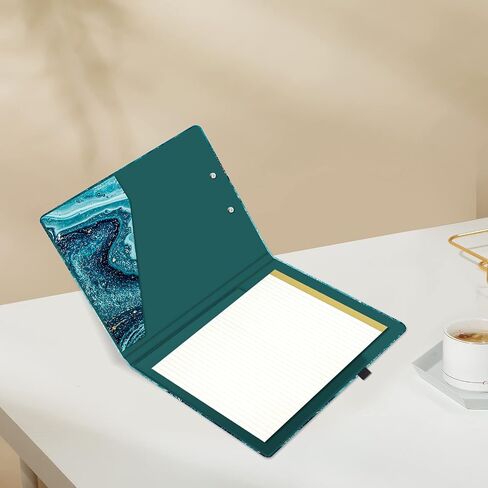 Hongri Clipboard Folio with Refillable Lined Notepad and Interior Storage Pocket for Students, Classroom, Office, Women, Man, Cute Custom Pattern, Size 12.8 x 9.2 in, Evergreen in Kuwait