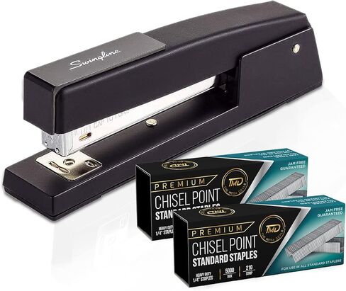 Stapler Value Pack Includes 2 Staplers for Desk, 2 Pk. Staples - 1/4'' Staples Standard, 2 Black Staplers Office Heavy Duty Classic Stapler Great for Office and Home Use in Kuwait