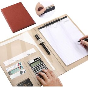 حافظة ملفات مكتبية، حافظة مجلدات، منظم محفظة مع جيوب تخزين، مقاس 8.5 × 11 حرف لمستندات السيرة الذاتية للمقاولين، بني in Kuwait